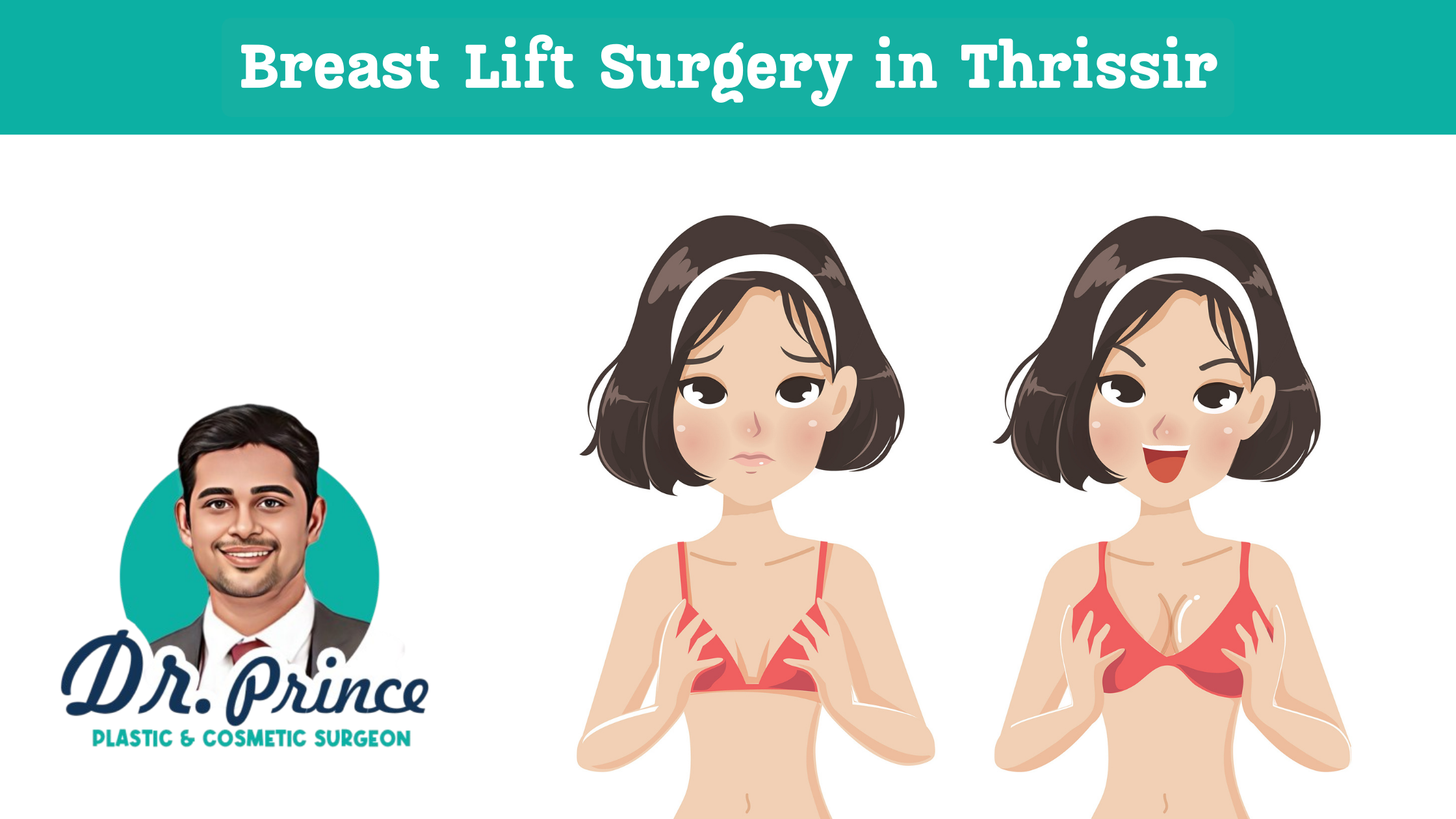Breast Lift in Thrissur - Dr. Prince performing a mastopexy procedure at Sushrutha Institute of Plastic Surgery.