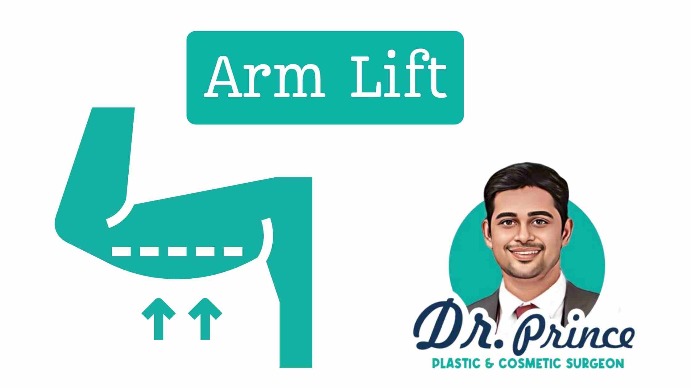 Before and after images showcasing transformative arm lift results in Thrissur by Dr. Prince, a leading plastic surgeon.