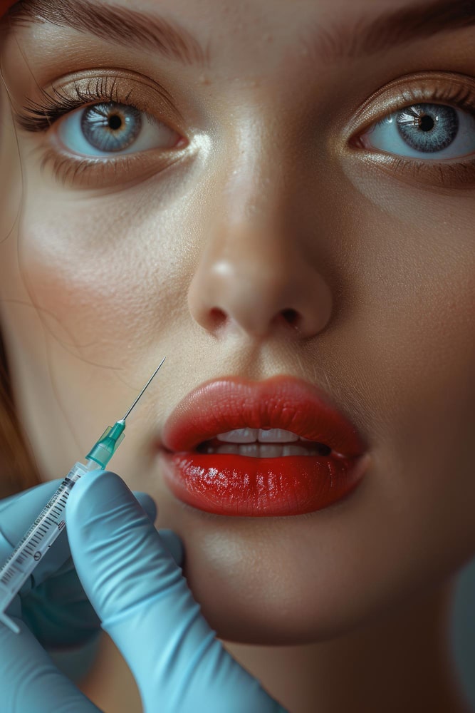 Dr. Prince during a lip filler procedure.