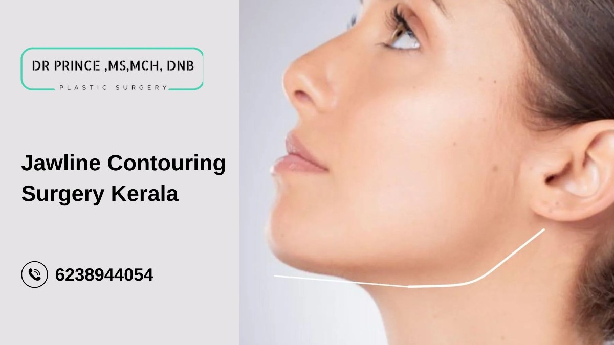 Before and after jawline contouring surgery in Kerala.