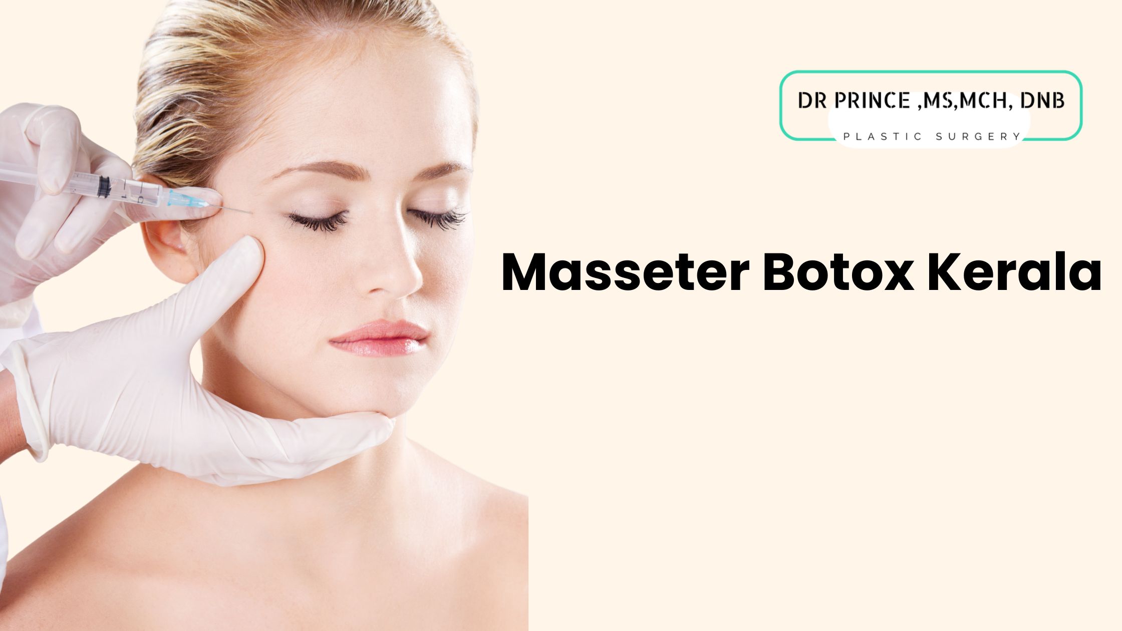Woman receiving masseter Botox injection at a clinic in Kerala for jawline slimming