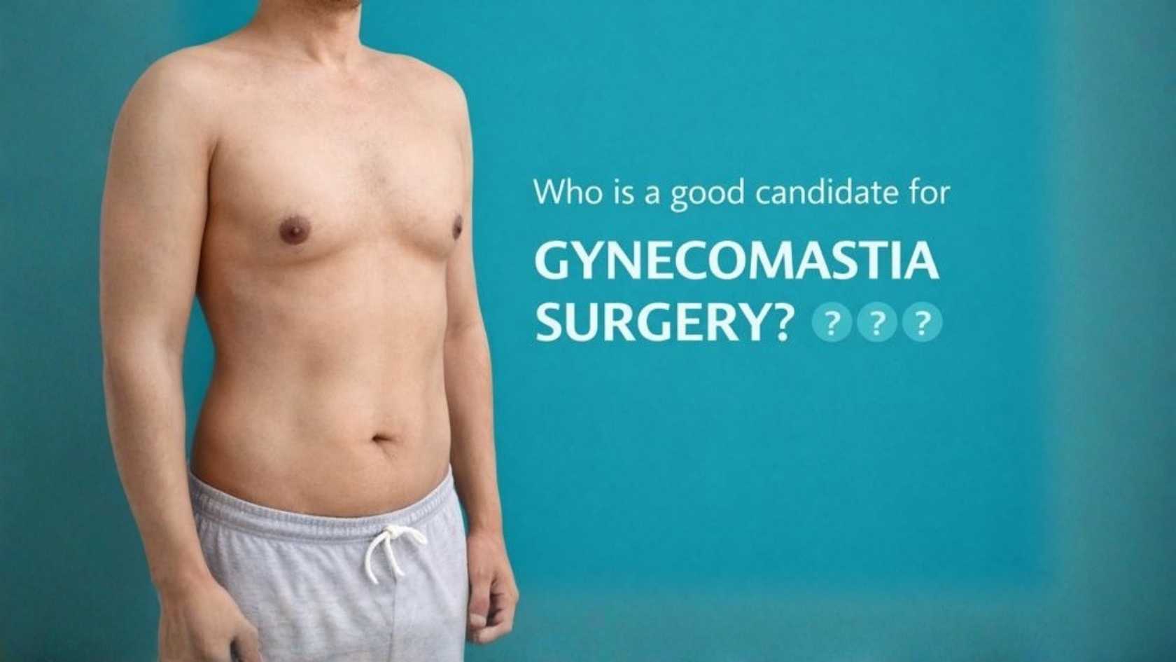 Good candidate for gynecomastia surgery showing male chest contour before treatment
