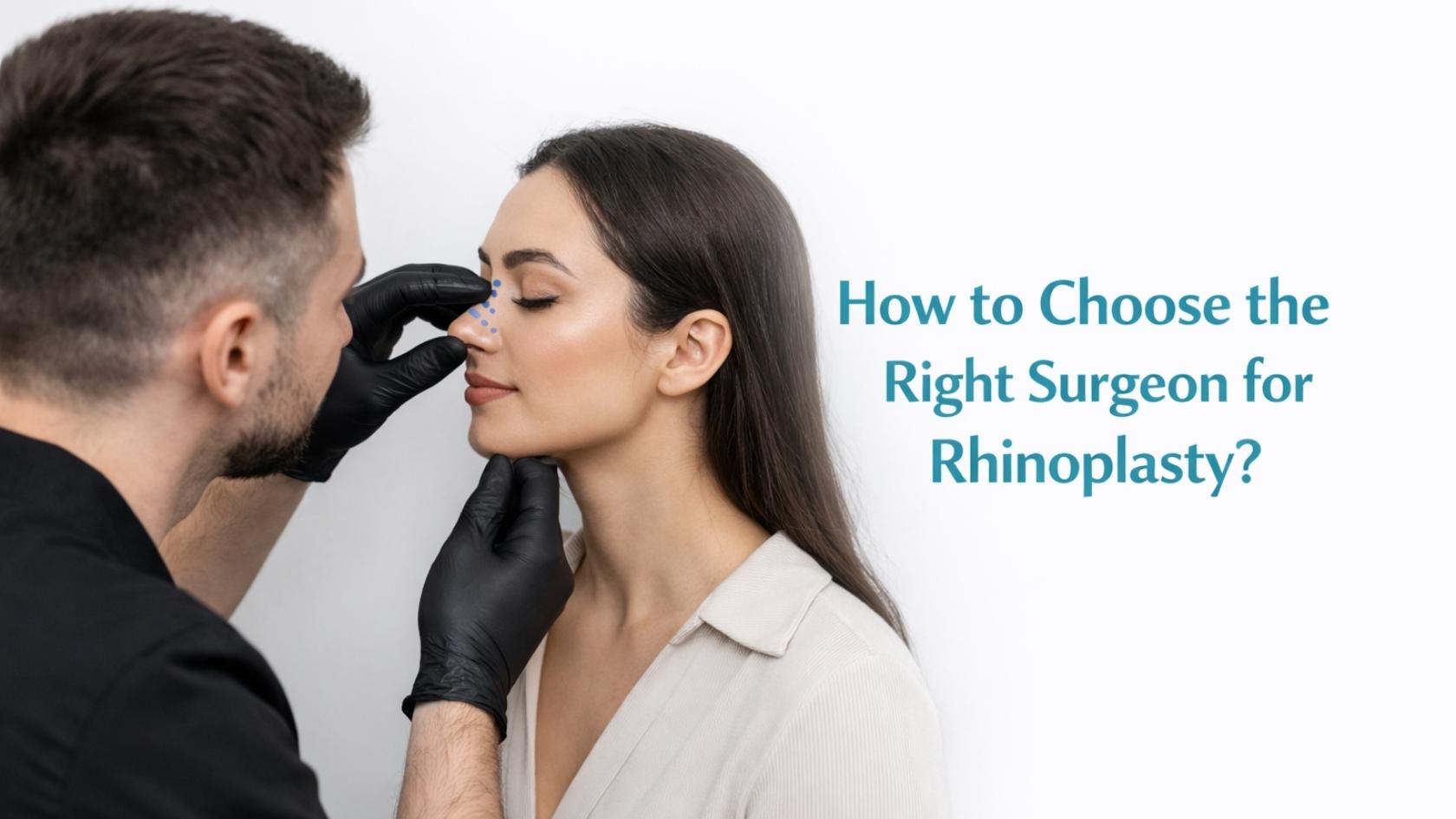 Rhinoplasty consultation with surgeon marking nose for surgical planning