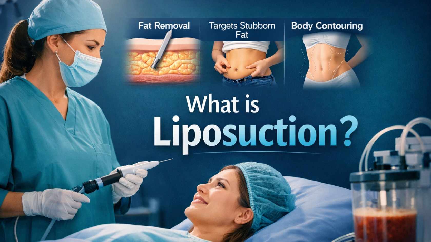 Doctor preparing liposuction procedure for fat removal and body contouring