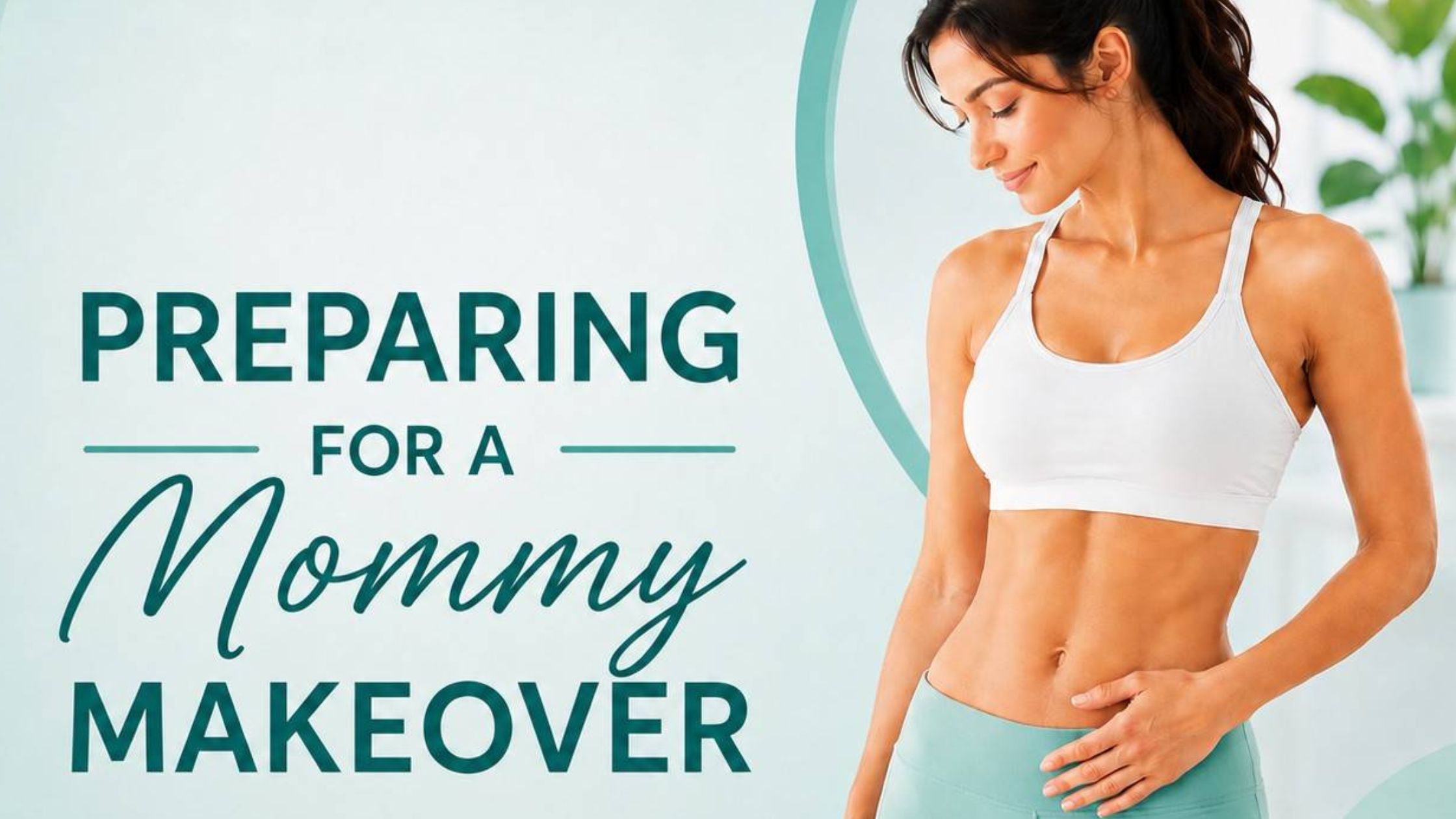 Woman preparing for a mommy makeover with focus on body contouring, healthy lifestyle habits, recovery planning, and post-pregnancy transformation.