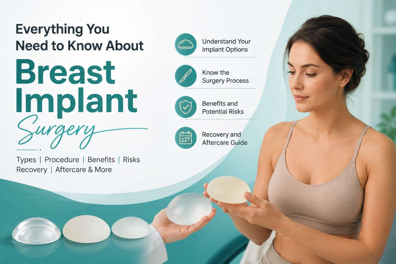 Everything You Need to Know About Breast Implant Surgery featured image showing a woman comparing different breast implant options.