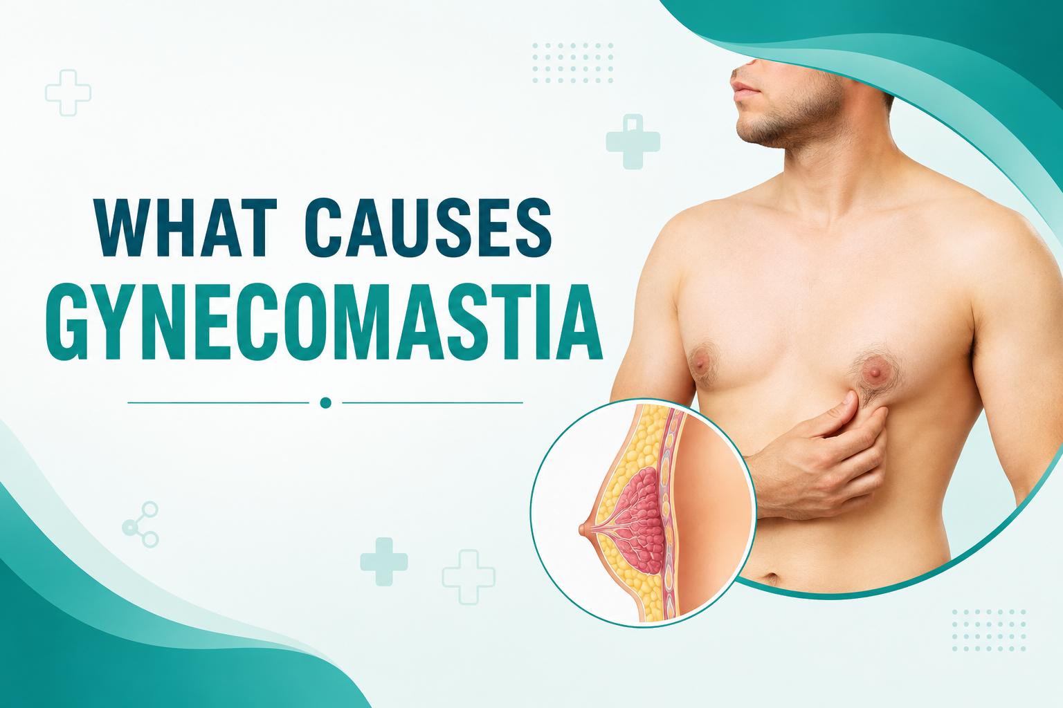 What causes gynecomastia showing male breast enlargement and breast tissue changes